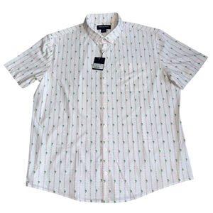 NWT Mizzen+Main Leeward Short Sleeve Rose Cactus Stripe Shirt‎ Mens 2XL Trim
